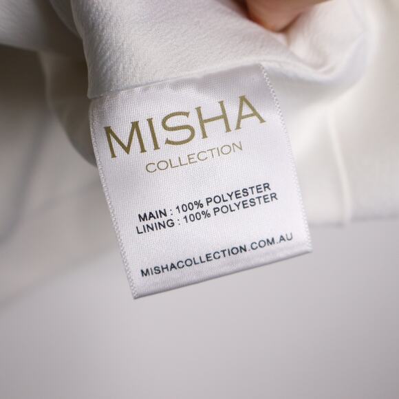 MISHA Strapless Peplum Blouse Top Hook and Eye Detail Lined in White Women's 2 - Picture 11 of 13
